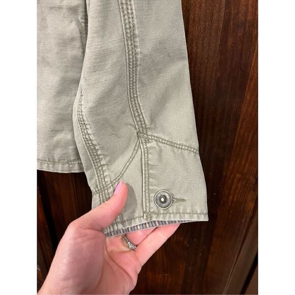 Free People Military Green Cropped Jacket size 4 - Picture 11 of 12